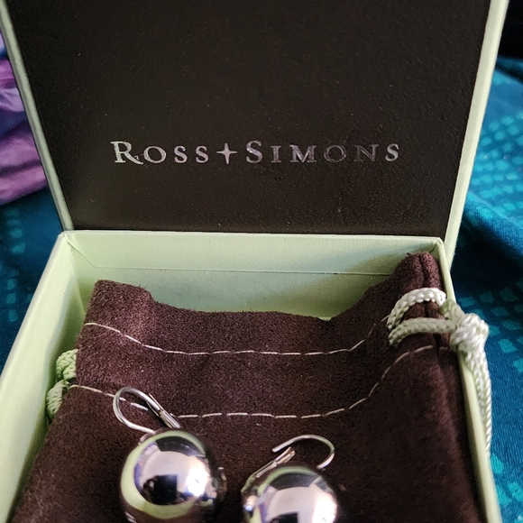 Ross-Simons Italian 15.58mm Sterling Silver Big Bead Drop Earrings - Picture 3 of 4